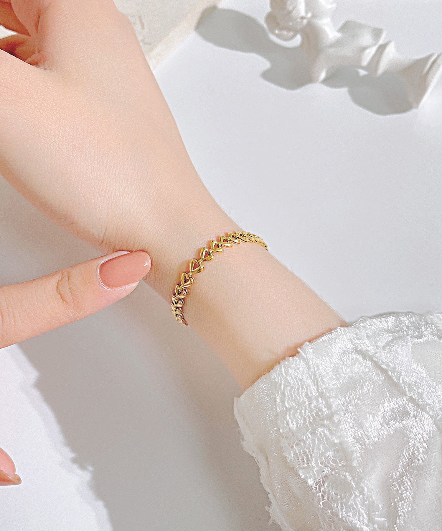 blackdia ocean ニュアンスハートチェーンブレスレット