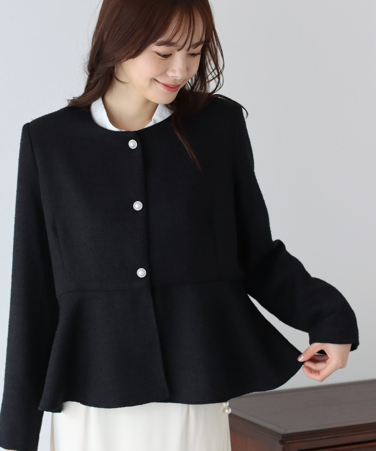 ペプラムツイードジャケット – BLUE ONLINE