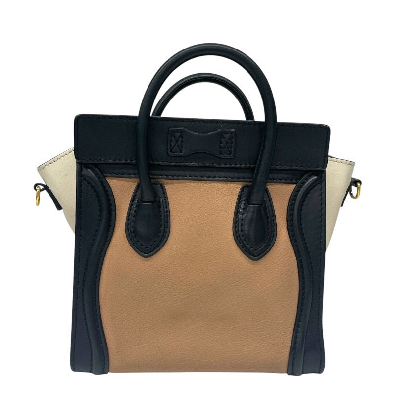 CELINE】セリーヌ ラゲージ ナノ トリコロール ハンドバッグ レザー