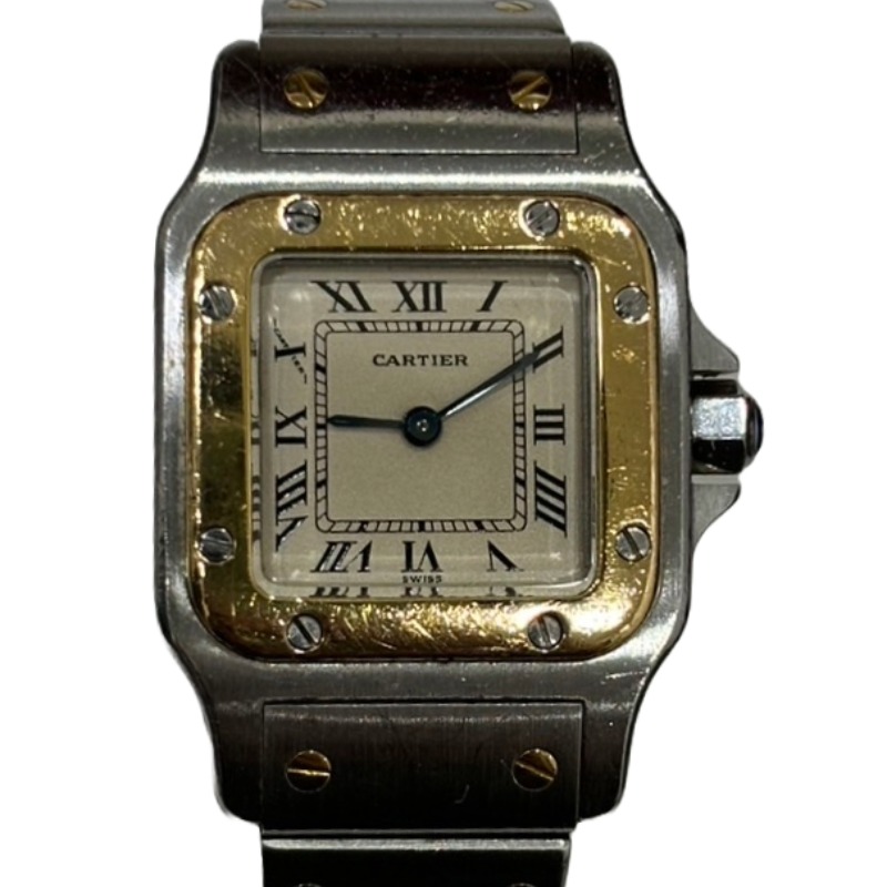 カルティエ サントスガルベSM W20012C4 SS/YG QZ アイボリー文字盤