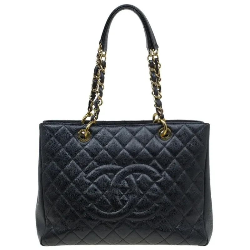 シャネル マトラッセ チェーン GST トート キャビアスキン ブラック