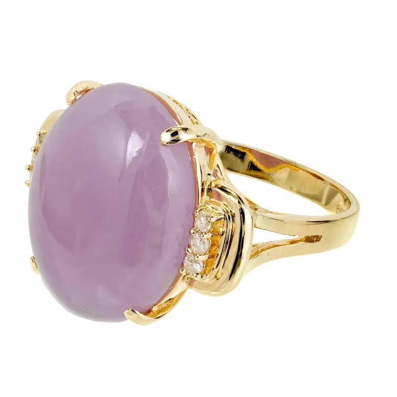 宝石 翡翠 ダイヤ K18 ラベンダー リング｜ブランド買取なら「ブランド