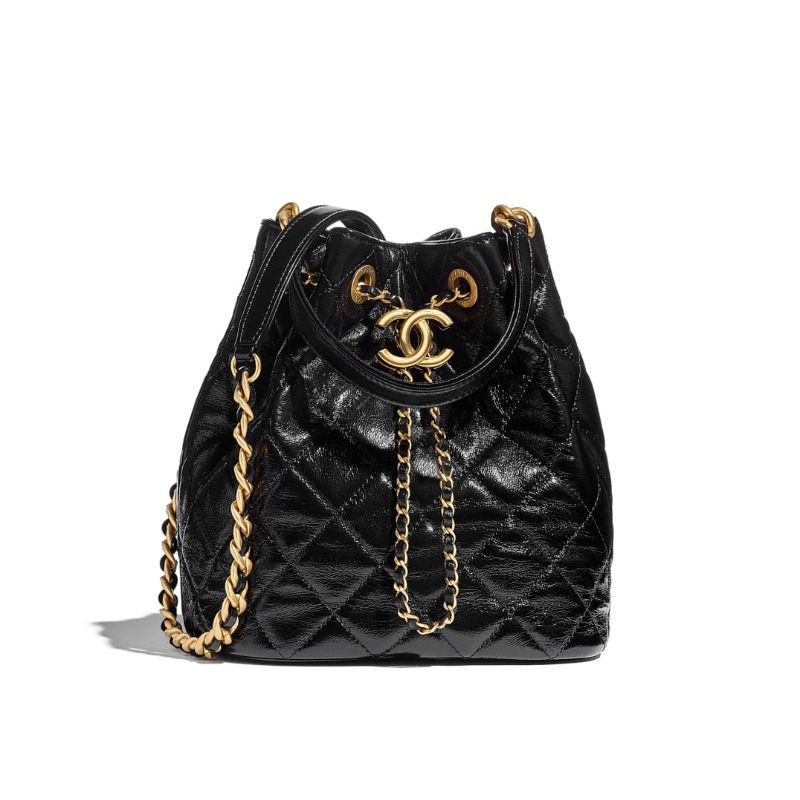 シャネル ハンドバッグ シャイニー ラムスキン ブラック｜ブランド買取