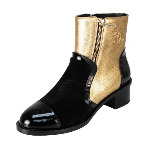 ココマーク レザー×パテント ショートブーツ｜ブランド買取なら