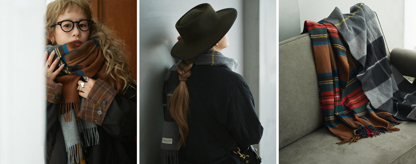 別注]チェックストール(カシミヤ) 全1色 | BRITISH MADE