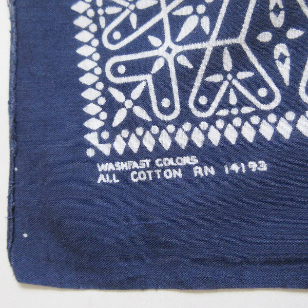 レア/人気柄/60's/クロス/ビンテージ/バンダナ/片耳/ネイビー/RN14193
