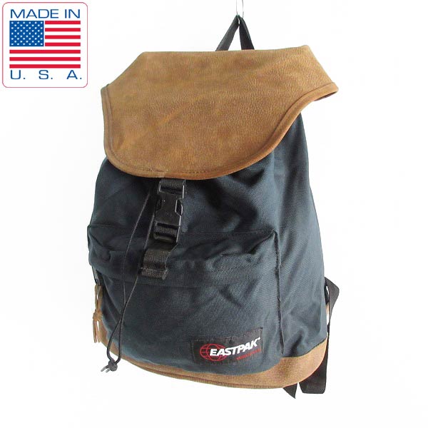 美品 80's USA製 EASTPAK イーストパック フラップ&ボトム レザー