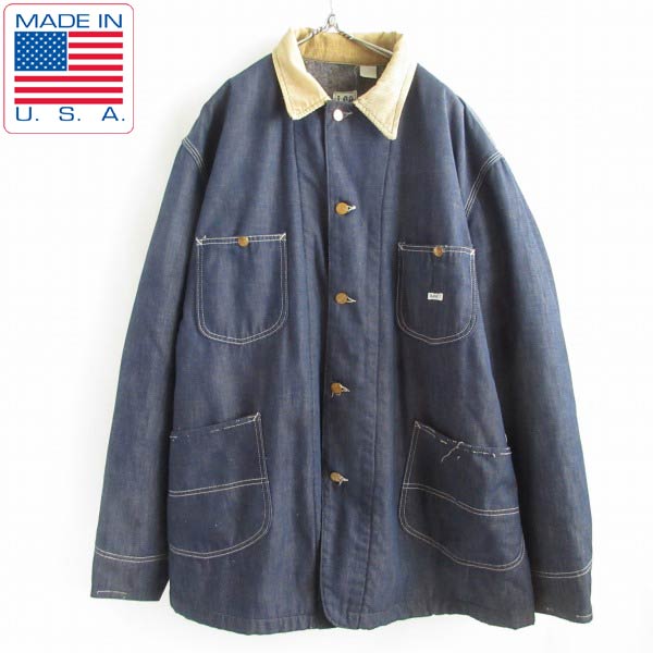 70s USA製 Lee リー 81-LJ デニム カバーオール 濃紺 XL～XXL程度