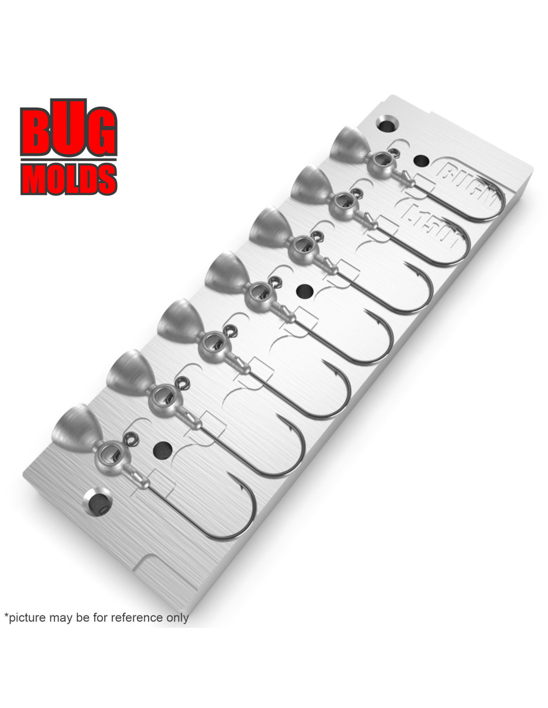 Aluminum CNC Mold Jig Head Eyehole Round 1,8g 7-cav: 1,8-1,8-1,8-1