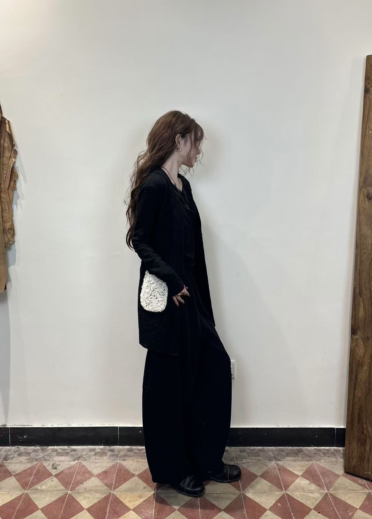 HOLEY KNIT CARDIGAN BLACK AND WHITE – By Cookie H.