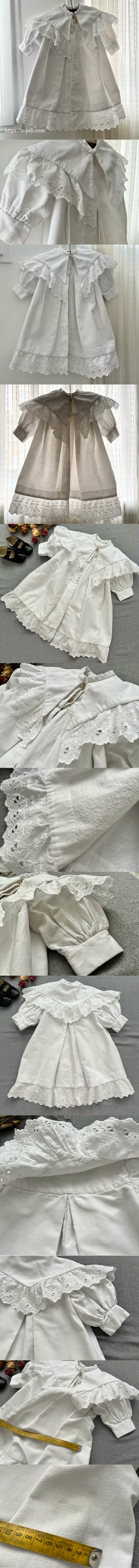 パリ発送】E1186 フランスアンティークベビードレス＆ベビーケープ