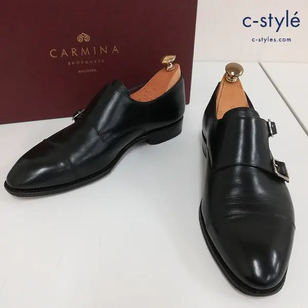 CARMINA カルミナ レザーダブルモンクストラップシューズ 6 ブラック