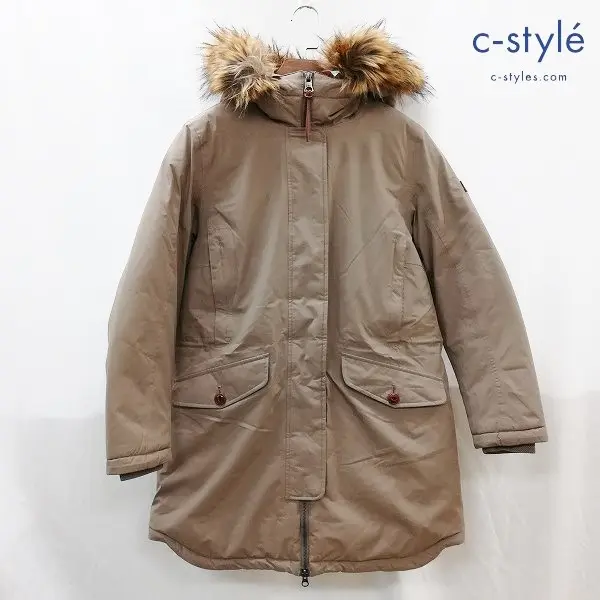 AIGLE エーグル ダウンコート ファー付 38 チャコールグレー