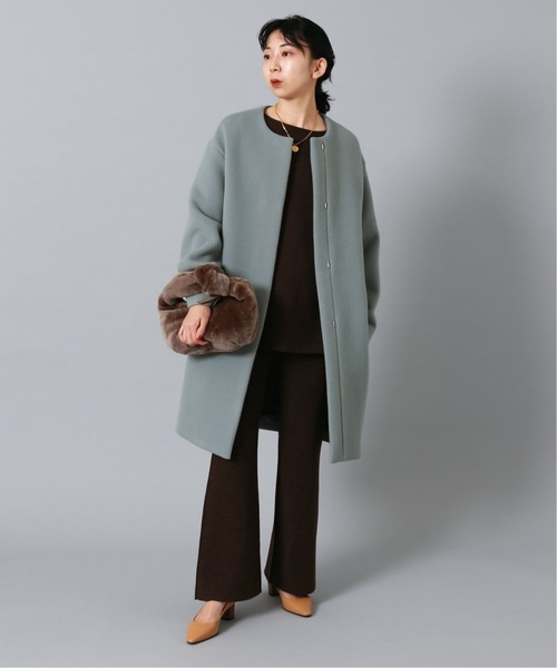 IENA（イエナ）の「ラムウールノーカラーコート（ノーカラーコート