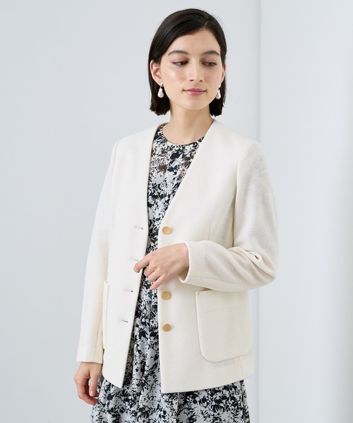 ANAYI（アナイ）の「メッシュノーカラーポケット ジャケット（ノー