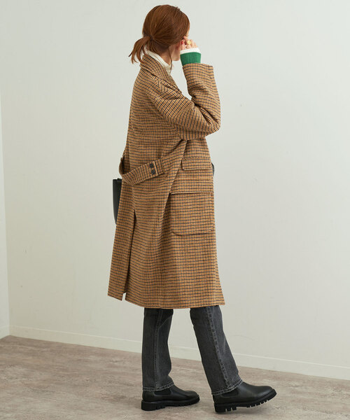 SLOBE IENA（スローブイエナ）の「チェックロングピーコート