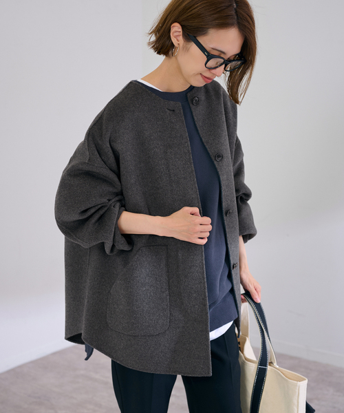 セール】≪WEB限定追加≫ハミルトンリバークルーネックコート（ノー