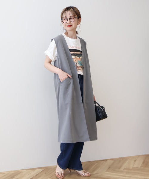 セール】Vネックロングジレ（ベスト）｜AMERICAN HOLIC（アメリカン