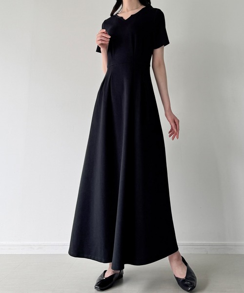 セール】バックレースアップフレアカットワンピース[高身長サイズMT/低