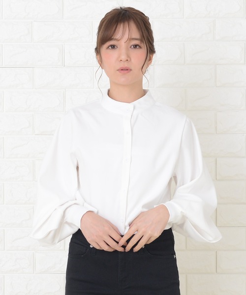セール】ハイネックボリュームスリーブシャツ（シャツ/ブラウス