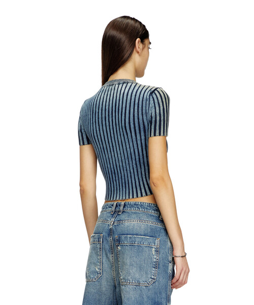 DIESEL（ディーゼル）の「レディース 半袖 トップス インディゴ リブ