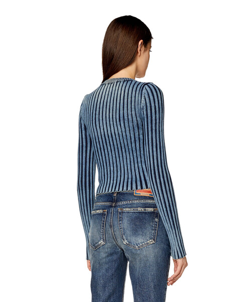 DIESEL（ディーゼル）の「レディース 長袖 トップス インディゴ リブ