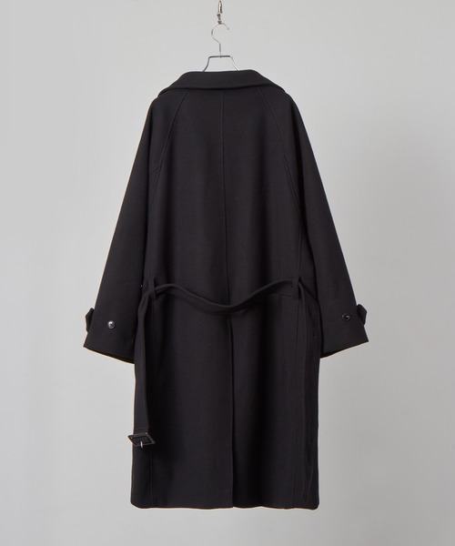 cussil/クシル】ウールライク ヘビーメルトン ルーズスリーブトレンチ