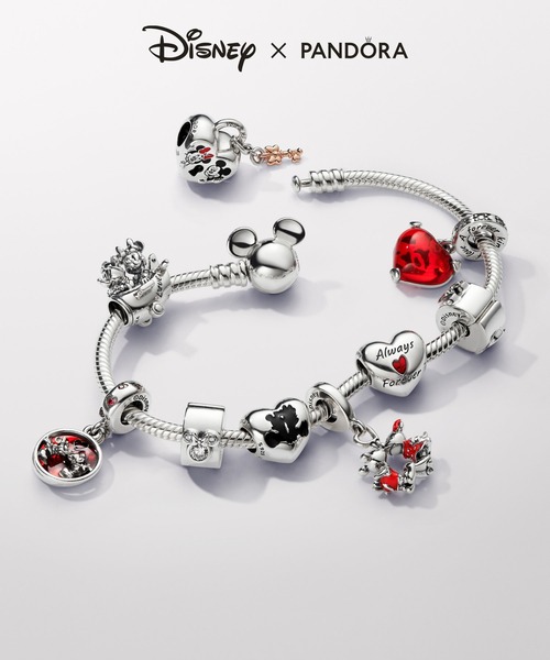 ディズニー ミッキーマウス クラスプ スネークチェーン ブレスレット