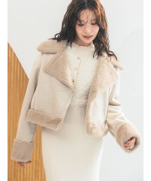 セール】フェイクムートンボンバージャケット（ムートンコート