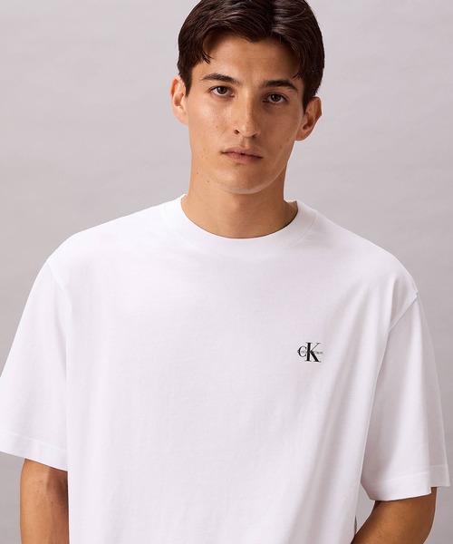 WEB限定】ユニセックス CK ロゴ リラックスフィット Tシャツ 2枚セット