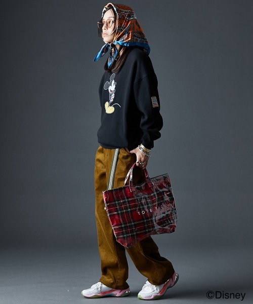 セール】ディズニー ミッキー/綿100％裏起毛ヴィンテージ風トレーナー