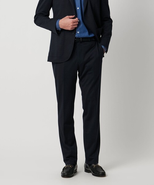 セール】メランジ ジャージ ノープリーツ スラックス COMFORT EASY