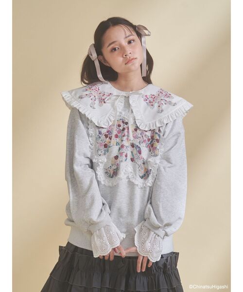 Dream Garden-tulip ribbon lace sweat（スウェット）｜merry jenny