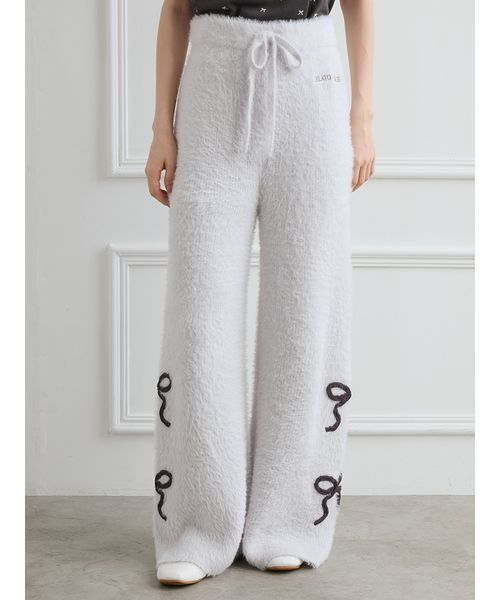 セール】リボンフェザーロングパンツ（ルームウェア/パジャマ