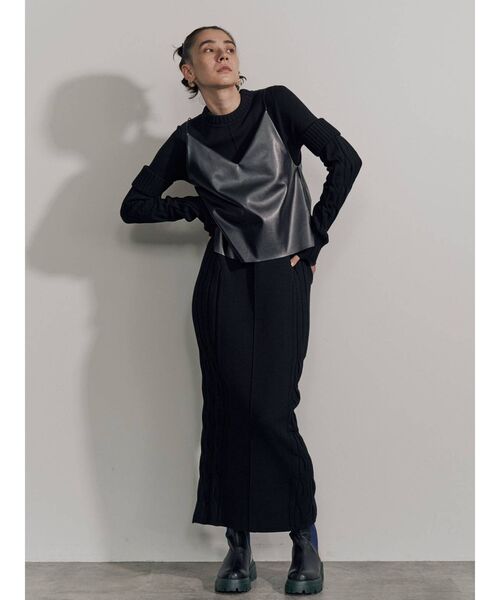 UN3D.（アンスリード）の「フェイクレザーキャミソール（キャミソール