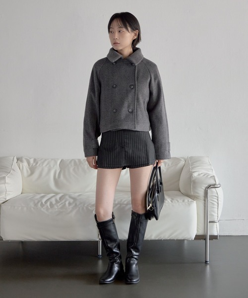 セール】【UNE ORIGINAL】インナーキルティングペディンフロントボタン