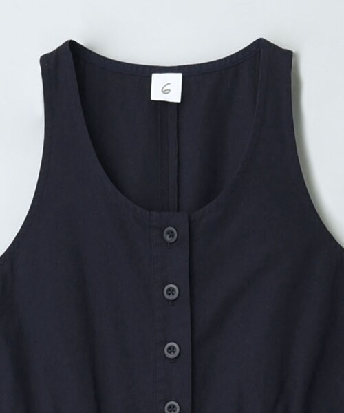 6（ロク）の「＜6(ROKU)＞コットン ベルト オールインワン（つなぎ