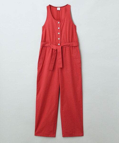 6（ロク）の「＜6(ROKU)＞コットン ベルト オールインワン（つなぎ