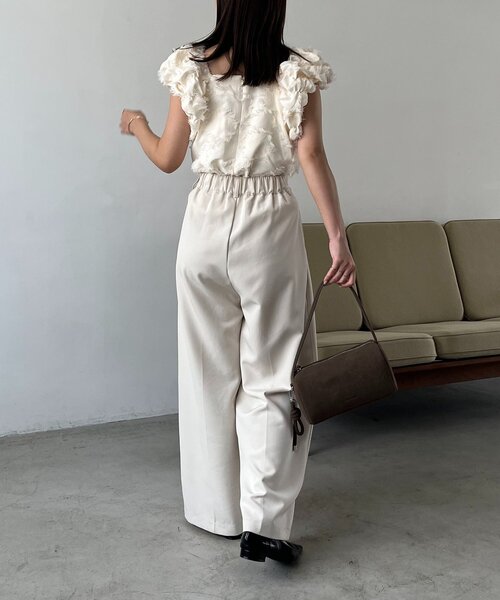 セール】ジャガードパフショルダートップス（シャツ/ブラウス