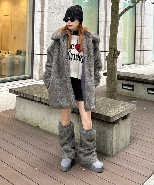 セール】フェイクファーレッグウォーマー（レッグウォーマー