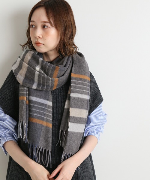 IENA（イエナ）の「【CERVINO】チェックカシミヤストール 70*180