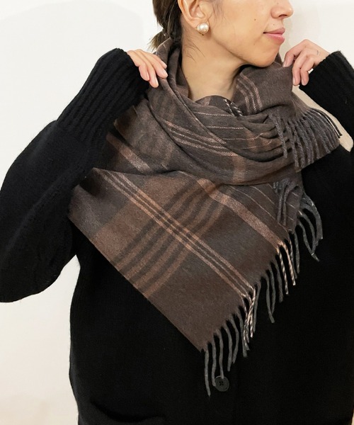 IENA（イエナ）の「【CERVINO】チェックカシミヤストール 70*180