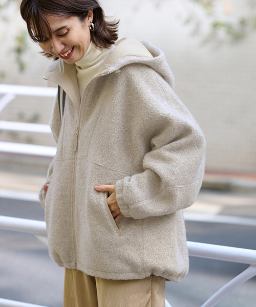 FRAMeWORK（フレームワーク）の「ウールボアフーディーブルゾン