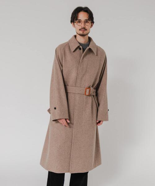 セール】WOOL BEAVER BELTED COAT（ステンカラーコート）｜URBAN