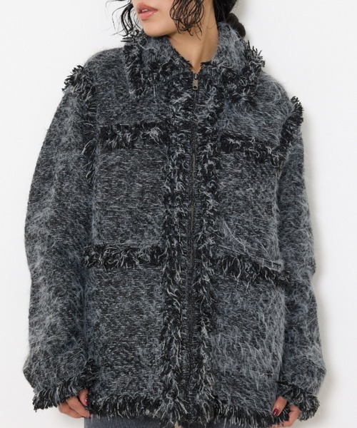 SLY（スライ）の「FLUFFY TWEED JK フラッフィー ツイード ジャケット