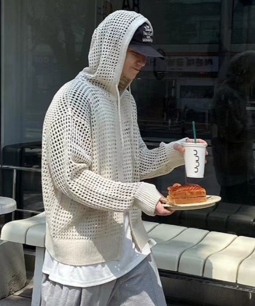 A'GEM/9 × .kom『.kom/ドットケーオーエム』メッシュ ジップ パーカー