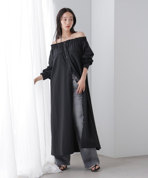 ZOZO限定】オフショルミリタリーワンピース（ワンピース）｜NANO