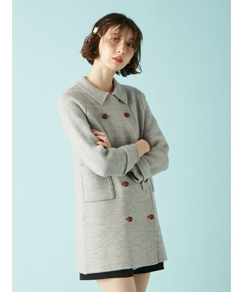 LILY BROWN（リリーブラウン）の「ニットダブルミニワンピコート