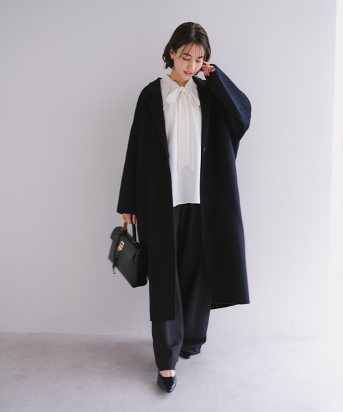 セール】【新色追加】リバーロングコクーンコート（チェスターコート
