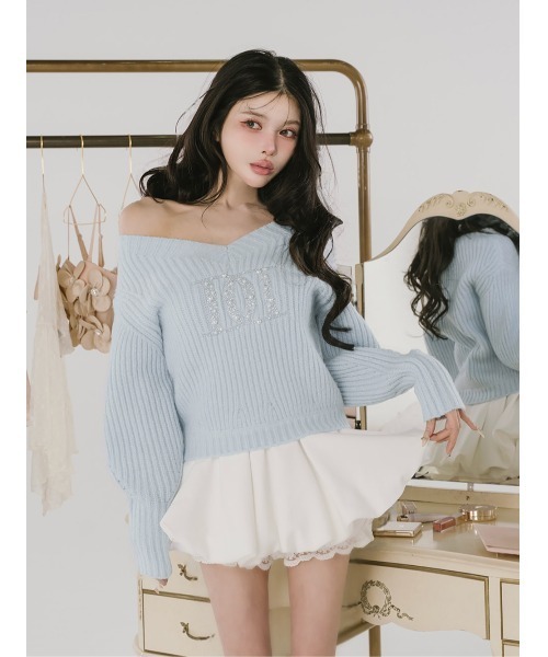 ファンシービーズDDロゴボリュームニットトップス（ニット/セーター